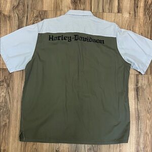 Harley-Davidson Men's Chino Olive and Light Gray Shirt Sz XL